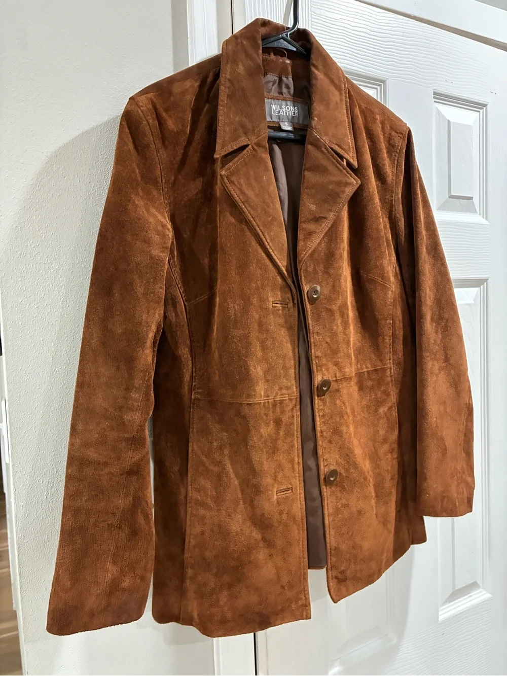 Wilsons Leather Suede Blazer Jacket Brown Genuine Leather Western Boho WM Small - Picture 2 of 6